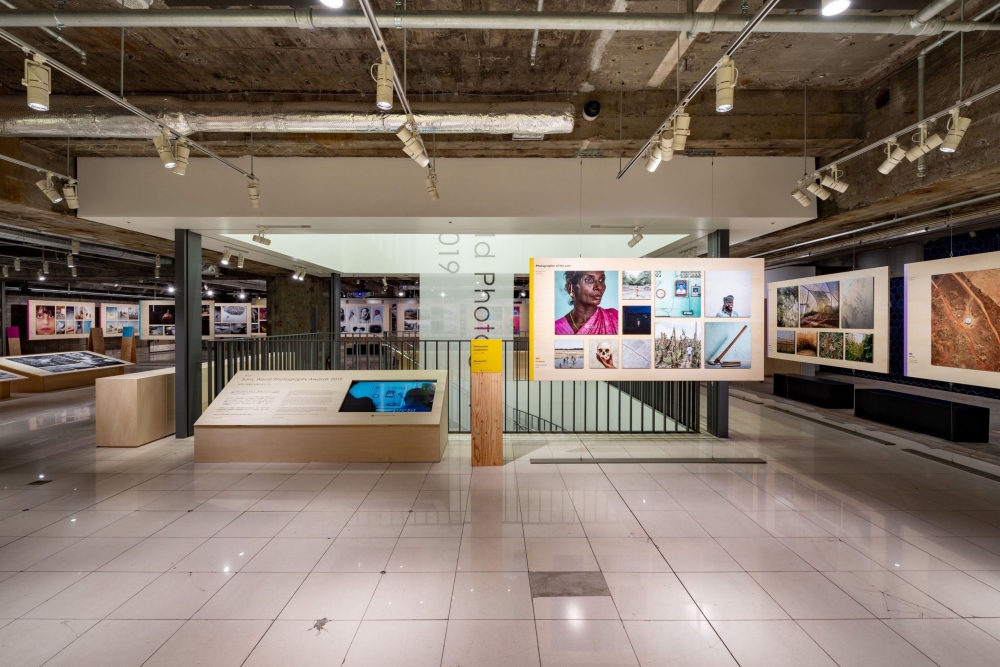 The venue of the “#008 Sony World Photography Awards 2019” seen from the underground concourse